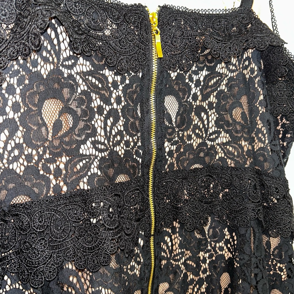 City Chic Black Lace Overlay Dress w/adjustable straps - Picture 3 of 6